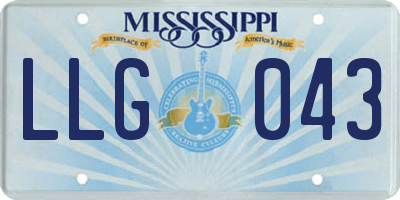 MS license plate LLG043