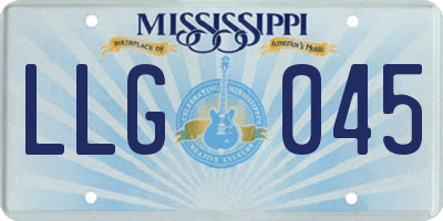 MS license plate LLG045