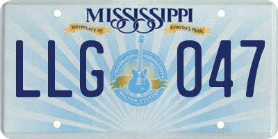 MS license plate LLG047
