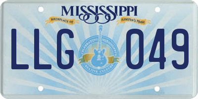 MS license plate LLG049