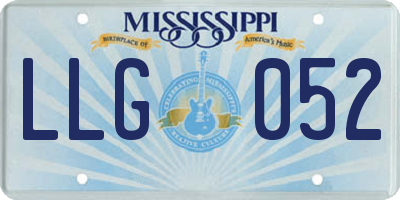 MS license plate LLG052