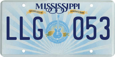 MS license plate LLG053