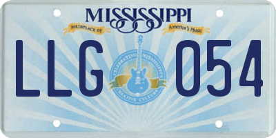 MS license plate LLG054