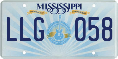 MS license plate LLG058