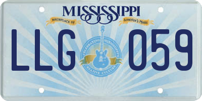 MS license plate LLG059