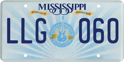 MS license plate LLG060