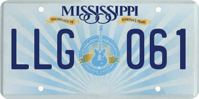 MS license plate LLG061