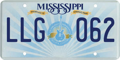 MS license plate LLG062