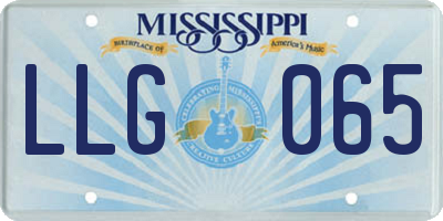MS license plate LLG065