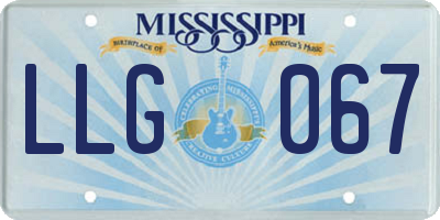 MS license plate LLG067