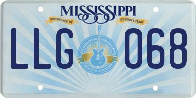 MS license plate LLG068