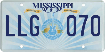 MS license plate LLG070