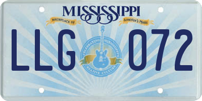 MS license plate LLG072