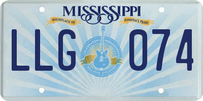 MS license plate LLG074
