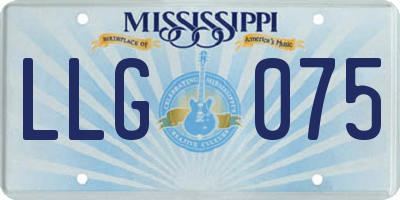 MS license plate LLG075