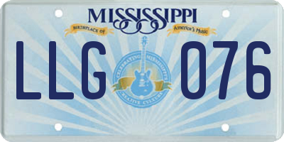 MS license plate LLG076