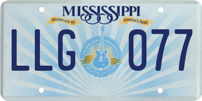 MS license plate LLG077