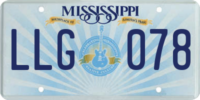 MS license plate LLG078