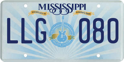 MS license plate LLG080