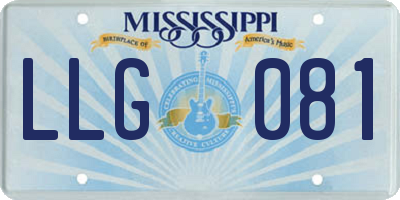 MS license plate LLG081