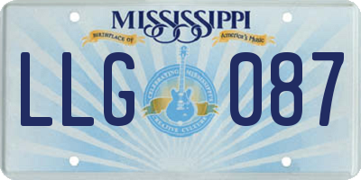 MS license plate LLG087