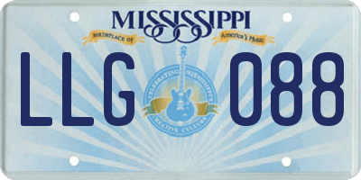 MS license plate LLG088