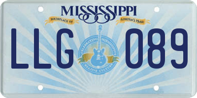 MS license plate LLG089