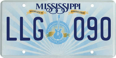 MS license plate LLG090