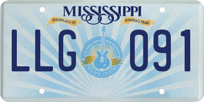 MS license plate LLG091