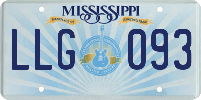 MS license plate LLG093