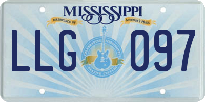 MS license plate LLG097
