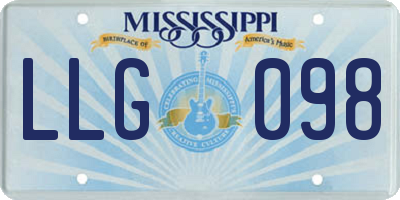 MS license plate LLG098