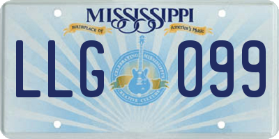MS license plate LLG099