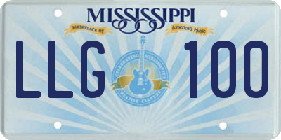 MS license plate LLG100