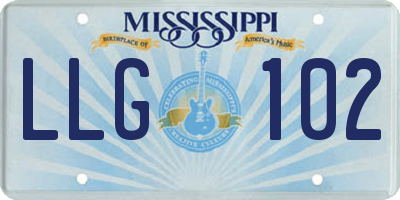 MS license plate LLG102