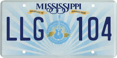 MS license plate LLG104