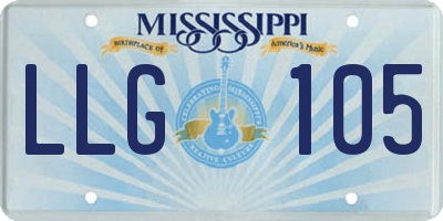 MS license plate LLG105