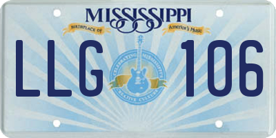 MS license plate LLG106