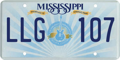 MS license plate LLG107