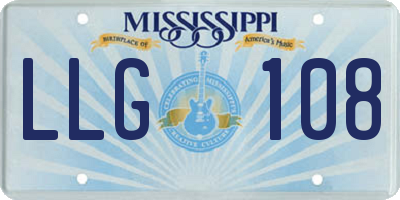 MS license plate LLG108