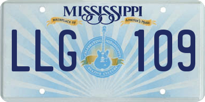MS license plate LLG109