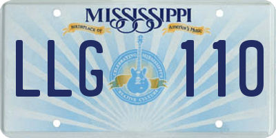 MS license plate LLG110