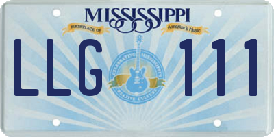 MS license plate LLG111