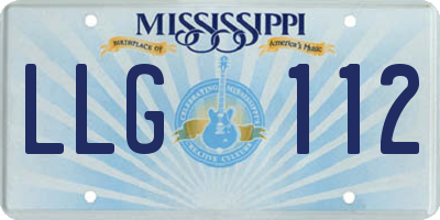 MS license plate LLG112