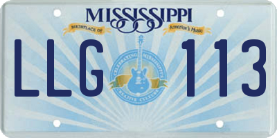 MS license plate LLG113