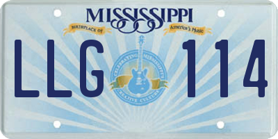 MS license plate LLG114