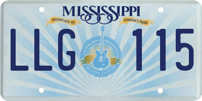 MS license plate LLG115