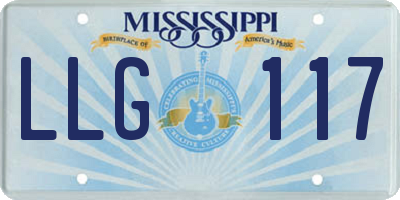 MS license plate LLG117