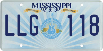 MS license plate LLG118