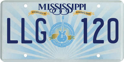 MS license plate LLG120